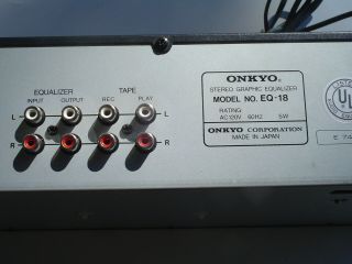 Onkyo EQ - 18 Vintage Audio Stereo 7 band Graphic Equalizer 14 Lighted Sliders 3