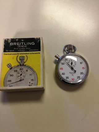 Vintage Wakmann Swiss Made 7 Jewel 1/5 Stopwatch Made By Breitling