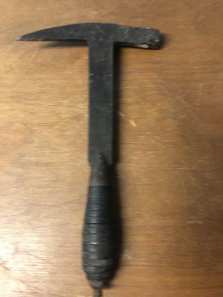 Vintage Slater ' s Roofing Slate Hammer w/ Stacked Leather Handle 2