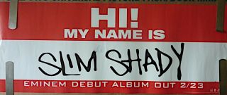 Eminem Slim Shady 1999 Vintage Rap Music Store Promo Poster For Kendrik Only