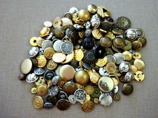100,  Vintage Metal Sewing Buttons,  Brass,  Silver,  Pewter,  Great For Crafts