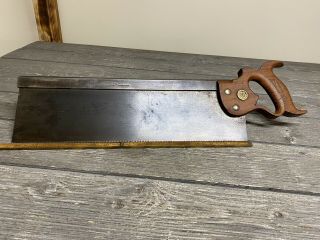 Vintage Early 1900s Disston & Sons 16” Back Saw