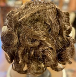 10 Vintage Long Brunette Human Hair Doll Wig
