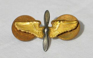Vintage Wwii Us Army Air Force Officer Propeller Wings Military Corps Pin Ww2