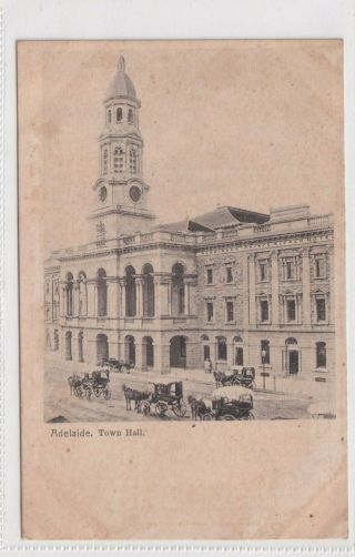 Vintage Postcard Adelaide Town Hall 1900s