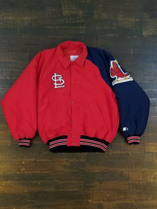 Vintage Vtg 90s Starter St.  Louis Cardinals Two Tone Button Up Jacket Size M