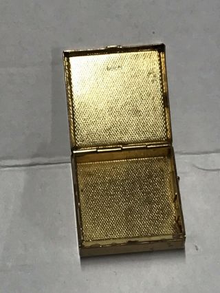 Vintage Gucci Pill Box Snuff Box Blue Gold Vanity Accessory 3