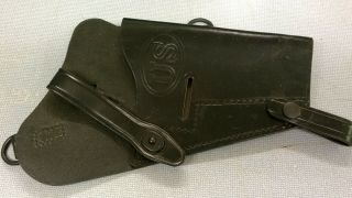 Vintage Black U.  S.  Adirondack Leather Shoulder Holster Marked Us M7/m9 19204