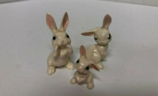 vintage miniature BUNNY Family porcelain Figurines 2
