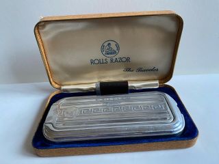 Vintage Rolls Razor The Traveler England With Spare Blade Case And Instructions