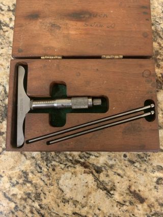 Vintage Starrett 440 - B Depth Micrometer Set W/box Machinist Tool Complete