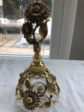 Vintage Matson Gold Filigree Ormolu Perfume Bottle