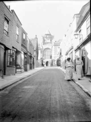 Vintage Photo Negative St Marys Church Rye East Sussex 1890 