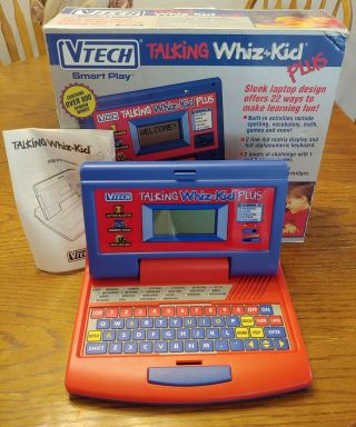 Vtech Talking Whiz Kid Plus Educational Laptop Toy Vintage 22 Activities W/ Box