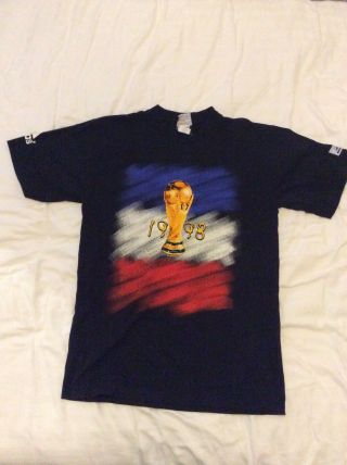 Vintage Adidas France 1998 World Cup Fifa Promo T Shirt Sizer M/l