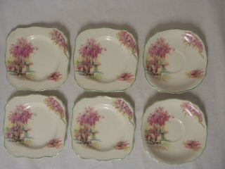 J & G Meakin England Vintage ‘lilac Time’ Small Plate X 4 & 2 X Saucers C 1920s