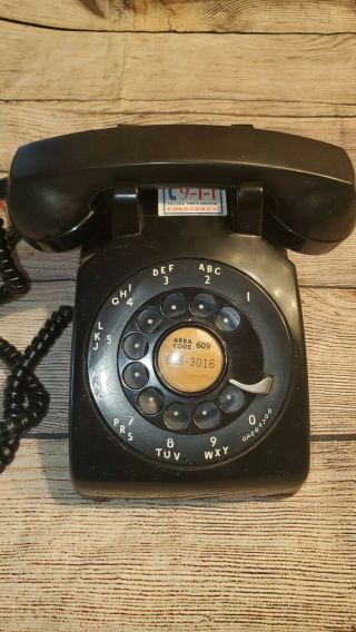 VINTAGE ROTARY BLACK BELL SYSTEM BY WESTERN ELECTRIC TELEPHONE METAL BASE DESK 2