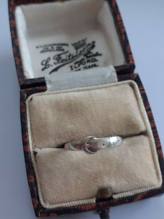 Vintage Sterling Silver Buckle Ring Teens ? Small Size 1.  6cm Internal Diameter