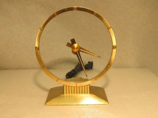 Vintage Jefferson Golden Hour Mystery Clock 580 - 101 Mcm Retro