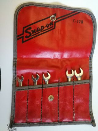 Vintage Snap - On C - 52d 5 - Piece Ignition Wrench Set - In Pouch