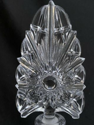VINTAGE BOHEMIAN CZECH ART DECO CRYSTAL CUT GLASS PERFUME BOTTLE W LARGE DAUBER 2