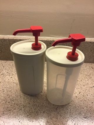 2 Tupperware Dispenser Vintage Pump And 640 Containers Great For Sanitizer