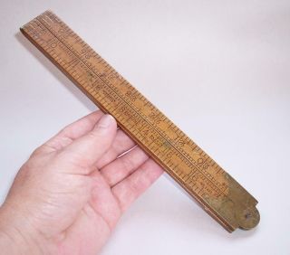 Vintage Rabone 36 " Wood & Brass Folding Rule/ruler No 1377