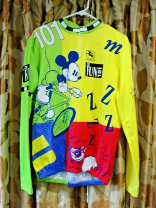 Vintage Giordana Mickey Mouse Disney Long Sleeve Cycling Jersey Men 