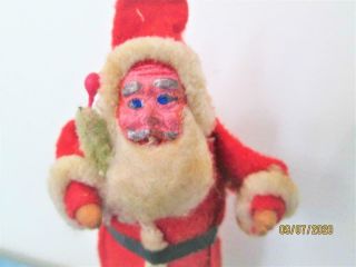Vintage Red Felt Christmas Santa Figure Made In Japan