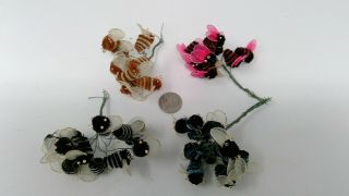Vintage Chenille Bumble Bees - Total 41 Bees Wired Floral Crafts Corsage Picks