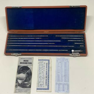 Vintage Brown and Sharpe Inside Micrometer Set with Case 3