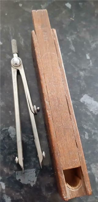 Vintage Air Ministry Raf Marked Compass Dividers For Navigators In Wooden Box