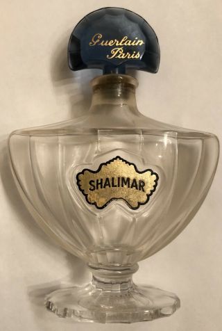 Vintage Guerlain Shalimar Perfume Bottle 4” Purple Box Baccarat Crystal