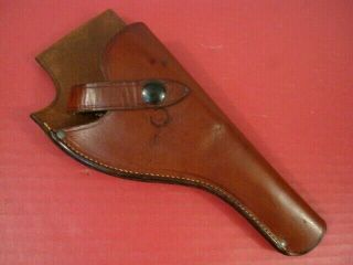 Vintage Brown Leather Belt Holster - Colt Police Positive Revolver Up To 5 " Bbl