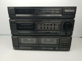 Sony Hst - 201 Stereo Component System Rack Double Cassette Tape Equalizer Vintage