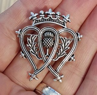 VINTAGE JEWELLERY SCOTTISH CELTIC LUCKENBOOTH SWEETHEART SILVER BROOCH SHAWL PIN 2