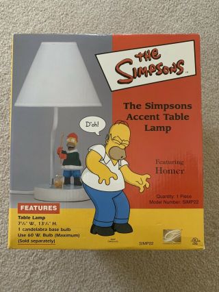 The Simpsons Vintage Accent Table Lamp Feauturing Home Ice Fishing