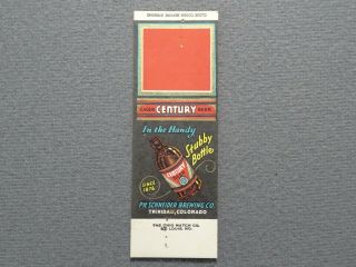 Century Beer Matchbook Cover - Vintage Salesman Sample - Trinidad Co