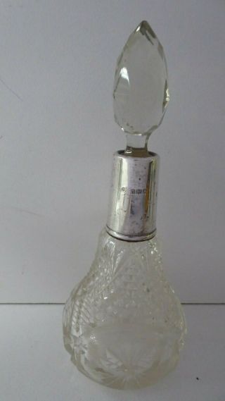 Sterling Silver Rim Scent Perfume Pressed Glass Bottle Cut Maker Robert Pringle