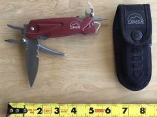 Vintage Buck 730 X - Tract Multi Tool Pocket Knife Whittaker Multitool In Red