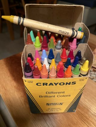 Vintage Crayola Crayons 48 Binney And Smith Retired Colors Maize (inv 09)