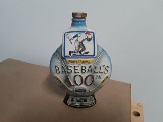 Jim Beam Vintage Bottle Decanter First 100 Years Of Baseball 1969 - Empty