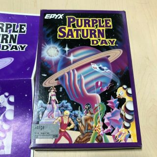 Epyx Purple Saturn Day Vintage Commodore Amiga Video Game CIB Complete 3