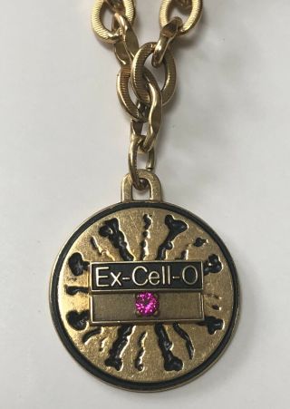 Vintage Ex - Cell - O 1/20 12k Gold Employee Service Award Pendant Necklace 32g