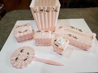 Menda Pink Plastic Vanity Set
