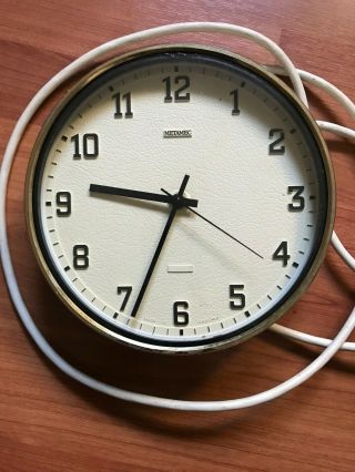 Vintage Metamec Industrial Electric Wall School Clock Made In England