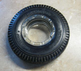Vintage Mc Claren Advertising Tire Ashtray With Glass Insert