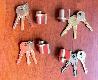 4 Post Office Box Door Locks & 3 Keys Each Lori Some Vintage Hardware