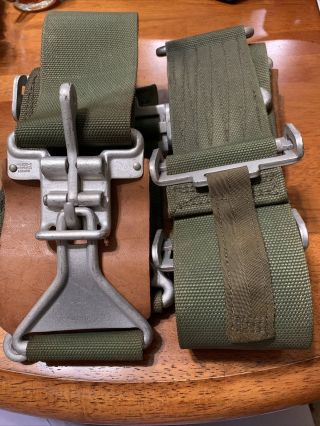 Jeep Vintage Seat Belt : Military Olive Drab Green,  Ms220102 Amtc Set
