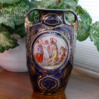 Vintage Empire Stoke On Trent England Numbered Porcelain 9 " Blue Vase